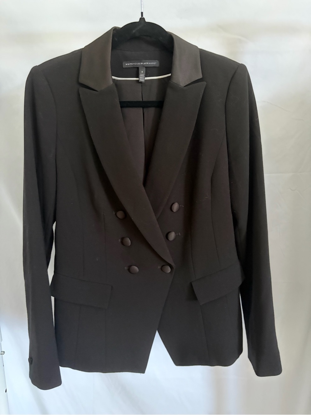 White House Black Market Black Double-Breasted Tailored Blazer